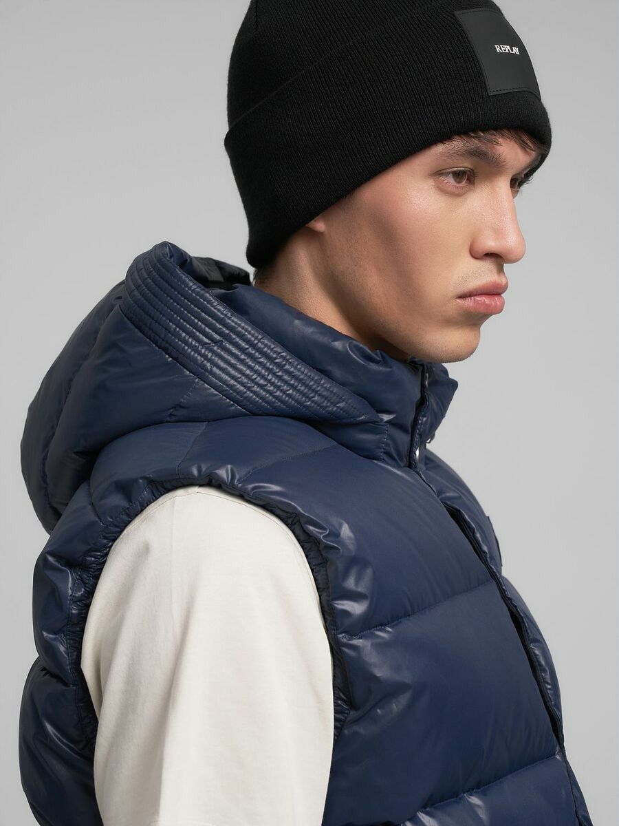 リサイクルポリキルティングフーディーベスト 詳細画像 ネイビー 5